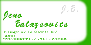 jeno balazsovits business card